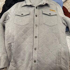 PINK Victoria's Secret Gray Quilted Shirt Jacket